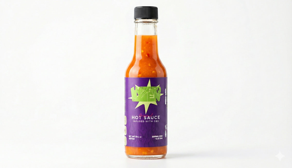 Wizard Zen Original Hot Sauce, 8oz bottle with 200mg CBD